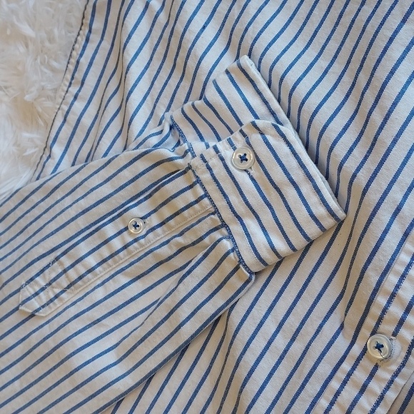 AMERICAN Eagle Outfitters button down long sleeved dress shirt, blue/white M - Picture 6 of 7
